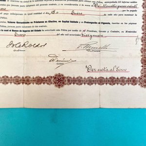 Póliza de Vida Banco de Seguros del Estado - Año 1919, Firmada - imagen 10