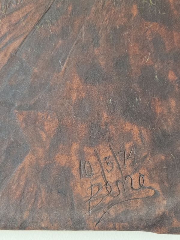 Grabado en cuero náutico firmado y fechado - imagen 3