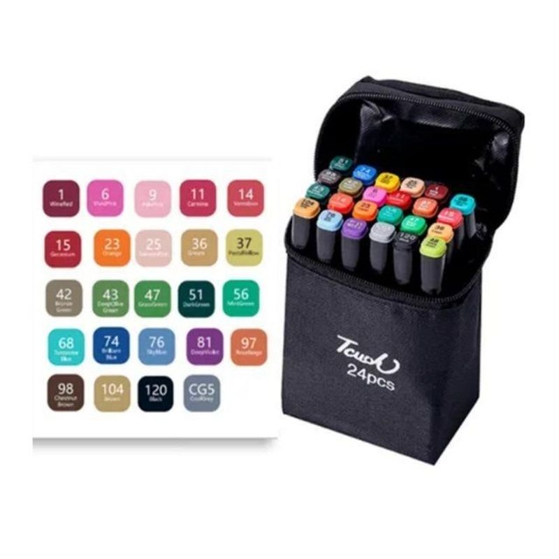 Set de Marcadores x 24 - Lápices coloreados para dibujo y arte