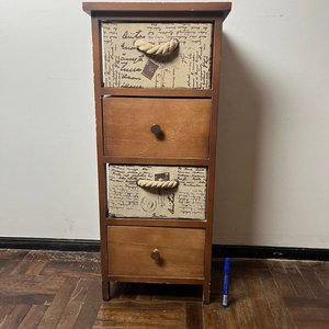 Mueble Organizador de Madera con Cajones de Tela y Madera - imagen 5