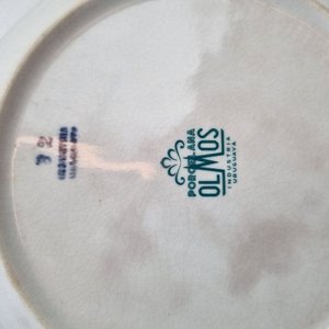 L 264 - Set De 14 Piezas - Importante juego de loza de Porcelana Olmos, industria uruguaya, con diseño floral y bordes moldurados (Completo - Con Detalles De Restauración) - imagen 4