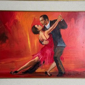 Lote siguiente: Pintura "Tango" al Óleo sobre Fibra por Martha Escondeur - 40x30cm