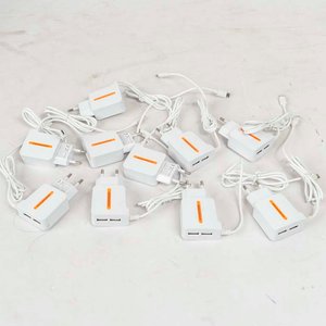 Lote de 10 Fichas Cargadores USB Blancos - imagen 1
