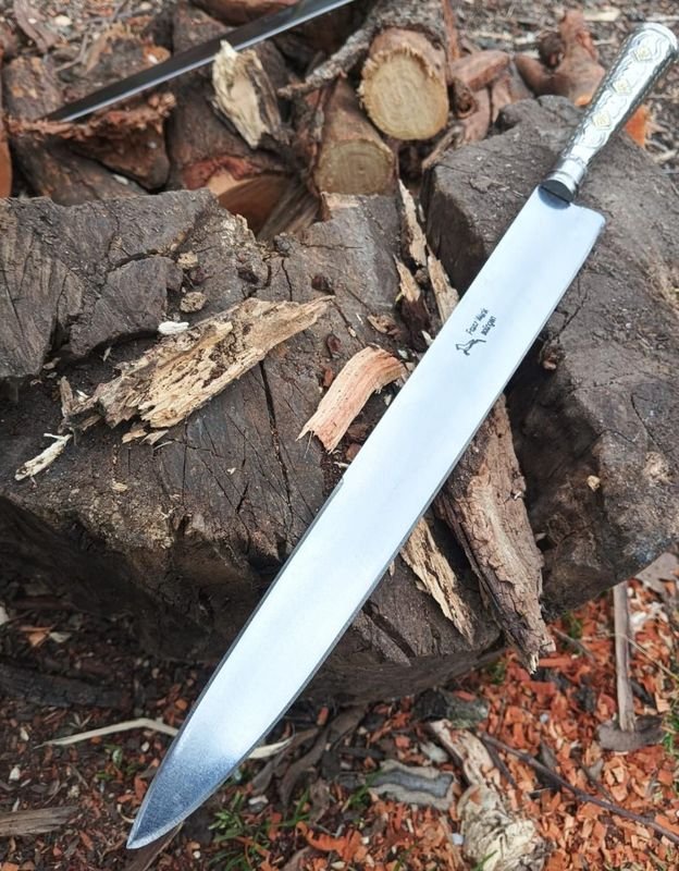 Cuchillo Franz Wenk Solingen Cabo Alpaca con Apliques Bronce