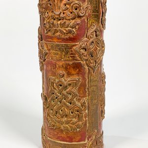 Tubo Porta Incienso de Metal Cobreado con Decoración Oriental - imagen 3