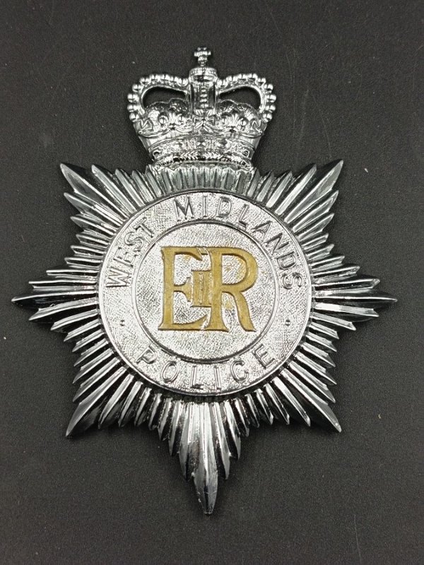 Placa de Casco Policía West Midlands Police Inglaterra Original - imagen 1