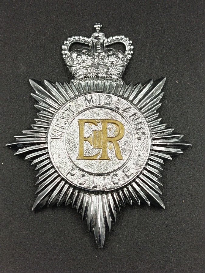 Placa de Casco Policía West Midlands Police Inglaterra Original