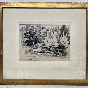 Lote siguiente: Obra de Norberto Berdia "Paisaje de Washington" - Tinta sobre Papel