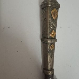 Cuchillo antiguo Solingen con cabo de plata y oro - imagen 7