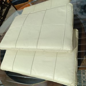 Almohadones Rectangulares de Cuero Beige (Set de 2) - imagen 2
