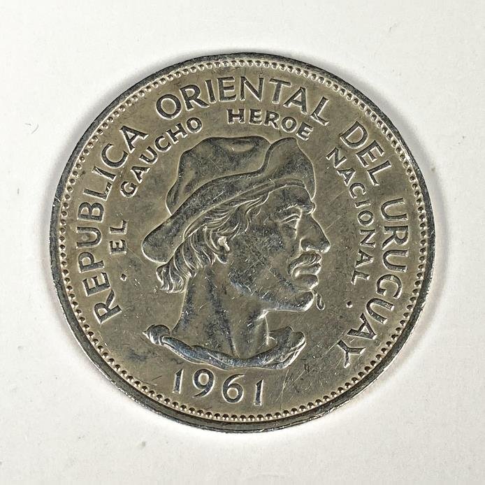 Moneda de Plata "El Gaucho" Homenaje al Héroe Nacional de Uruguay - 1961