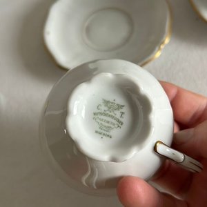 Juego de 4 tazas y platillos de porcelana alemana Bavaria, modelo Ingeborg - imagen 5