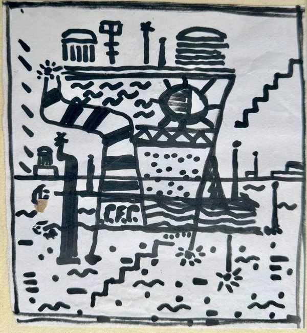 Dibujo abstracto firmado por Pablo Peralta - imagen 2