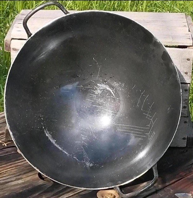 Wok de Chapa Gruesa con Asas, Diámetro 38 cm