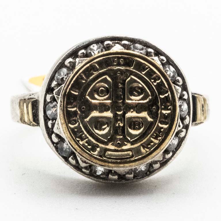 Anillo de Plata y Oro con Circones