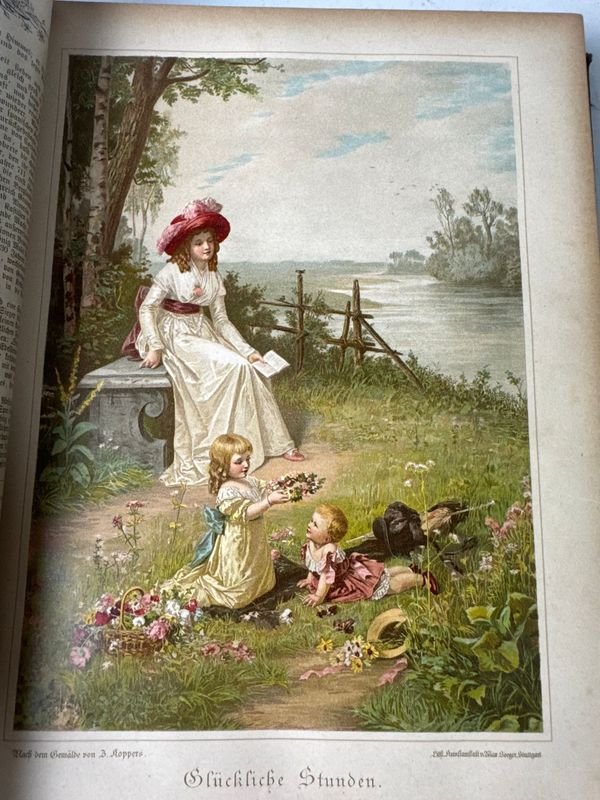 Revista ilustrada alemana del año 1891 con grabados originales y escenas costumbristas - imagen 6