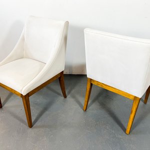 Par de Sillones Modernos Tapizado Sintético Blanco - imagen 4