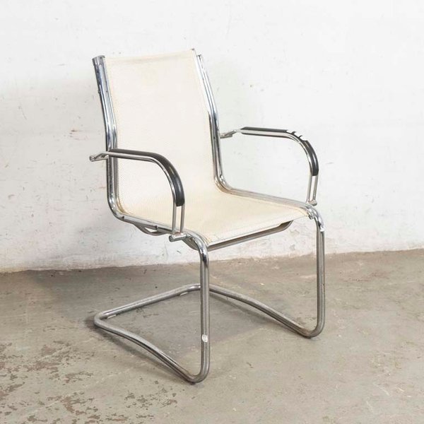 Sillón de Oficina Fijo Cromado con Asiento Tapizado