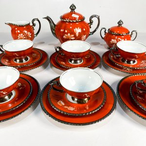 Juego de Té Loza RW Naranja Hojas Otoñales 21 Piezas - imagen 4