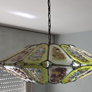 Lámpara de Techo Artesanal en Vidrio Multicolor - imagen 4