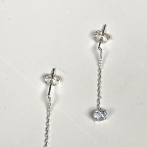 Par de Caravanas Colgantes de Plata 925 con Cristal - imagen 4