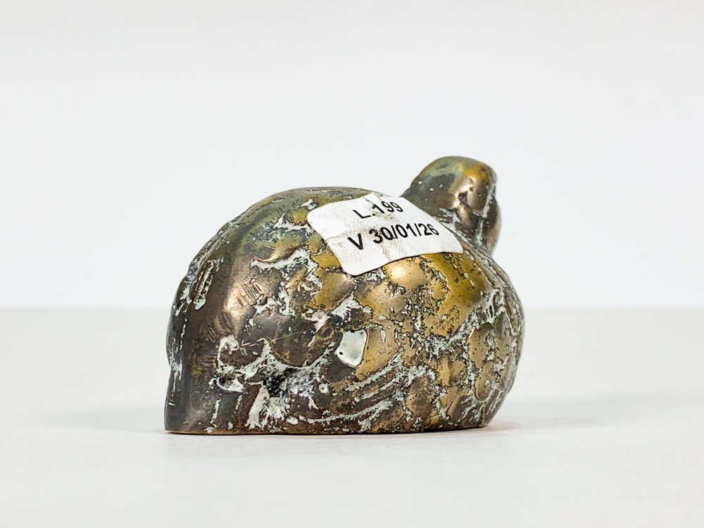 Figurita de ave en bronce plateado - imagen 3