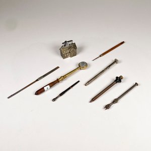 Set de 7 Herramientas de Joyero y Encendedor Vintage con Forma de Casa - imagen 2