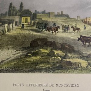 Lámina Antigua "Porte Extérieure de Montevideo" - Uruguay, Pl. 13 - imagen 2
