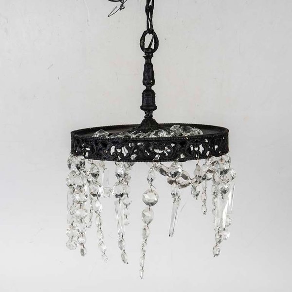 Colgante Metálico de Tres Luces con Caireles - Diámetro 31 cm - imagen 1