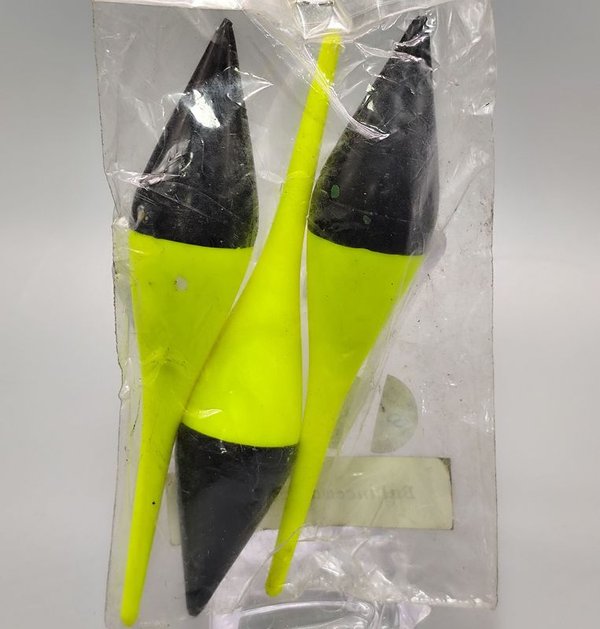 Juego de 3 Boyas de Pesca Balanceadas con Líquido - Negro y Amarillo Fluorescente - imagen 1