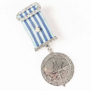Condecoración de Bronce Masonería Logia Río de la Plata con Cinta - imagen 1