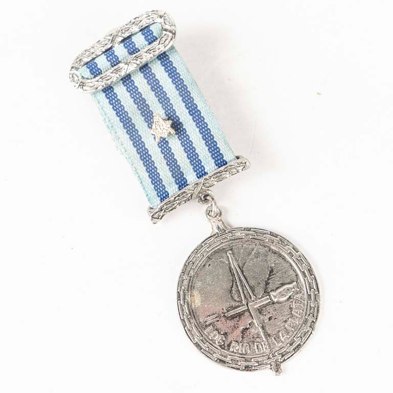 Condecoración de Bronce Masonería Logia Río de la Plata con Cinta