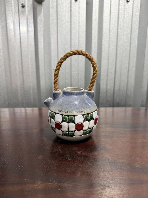 Tetera Decorativa Artesanal de Cerámica Esmaltada