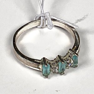 Anillo y Broche de Plata con Perla y Piedras Turquesas - imagen 4