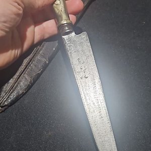 Cuchillo Franz Wenk Solingen Antiguo con Cabo Cuadrado en Plata y Oro - imagen 3
