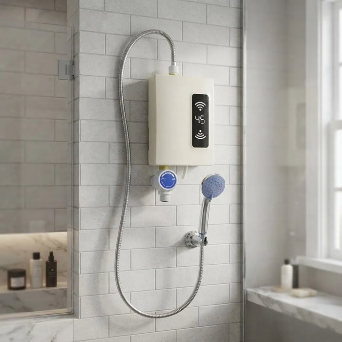 Calentador Eléctrico Digital para Ducha con Pantalla LED y Mini Depósito
