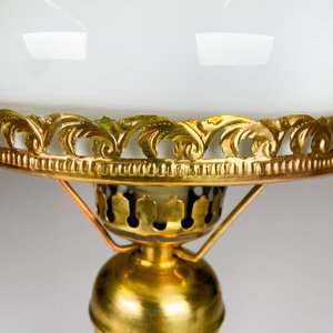 Lámpara de Bronce con Pantalla Opalina y Tubo, Altura 50 cm - imagen 4