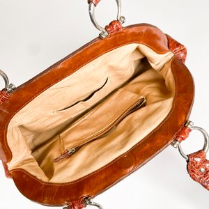 Cartera de Dama Cuero Cocodrilo Marrón - imagen 5