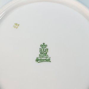 Doce Platos Hondos de Porcelana Bavaria Heinrich, Blancos con Hojas - imagen 4