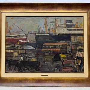 Augusto Torres "Puerto" Óleo sobre Cartón - 47 x 66 cm - imagen 2