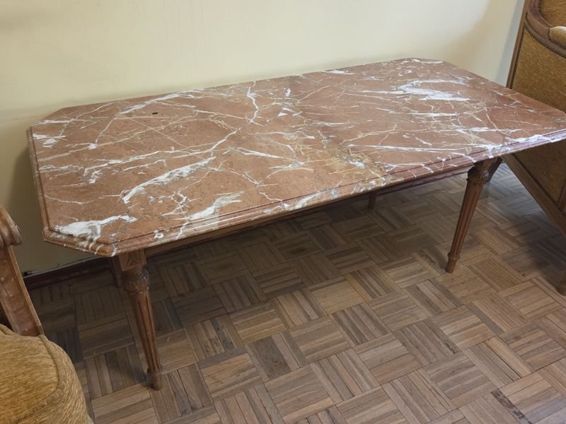 Mesa ratona Luis XVI con tapa de mármol en impecable estado - imagen 3