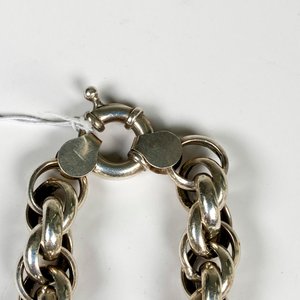 Pulsera Gruesa de Plata y Oro, 18 cm - imagen 4