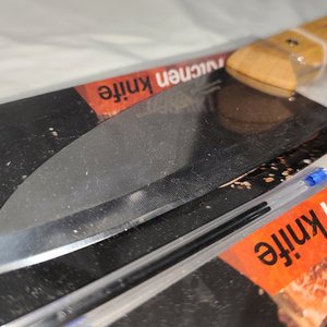 Juego de 2 Cuchillas de Acero Grabado, Mango Remachado, Nuevas en Blíster - imagen 4
