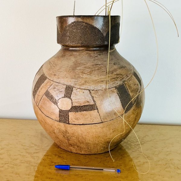 Gran florero Sud Africano en cerámica pintado a mano - imagen 4