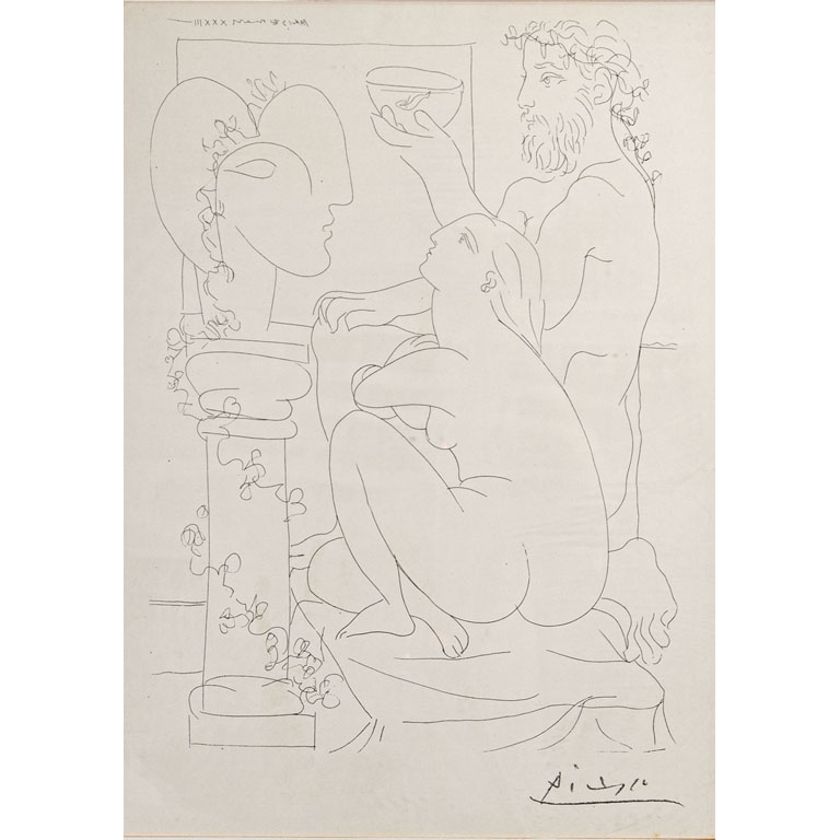 Lote anterior: Lithografía abstracta de Pablo Picasso, 'Personajes'