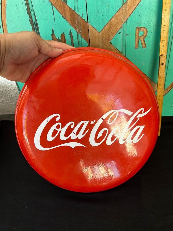 Antigua Pastilla de Coca Cola litografiada chapa Roja - Colección de Iconos - imagen 6
