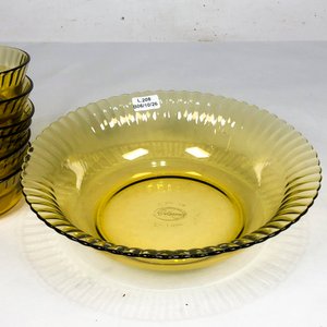 Set de 7 Piezas de Vidrio Hialino Color Ámbar: Bowl Grande y 6 Compoteras - imagen 4