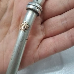 Bombilla Gruesa de Plata y Oro para Mate - imagen 2