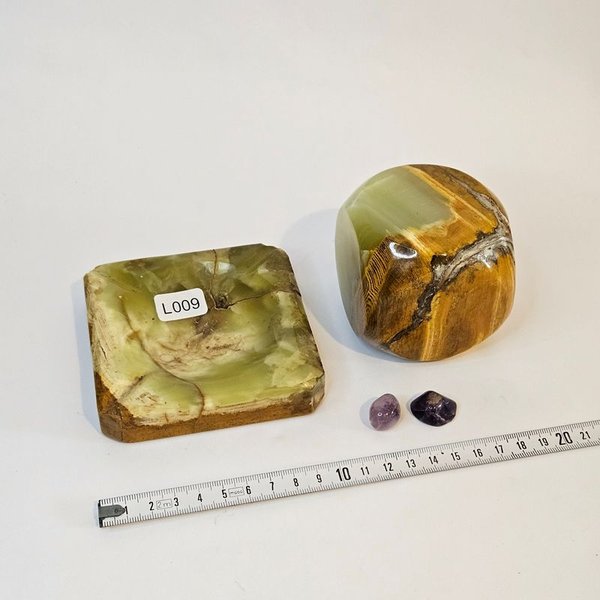 Cenicero y pisapapeles de piedra con piedras de amatista - imagen 1