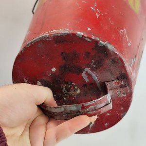 Balde Antiguo de Chapa Rojo para Incendios - Decoración - imagen 4